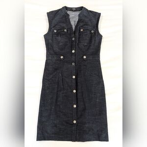 Star by Julien Macdonald Denim-Look Sleeveless Midi Dress, Size 8